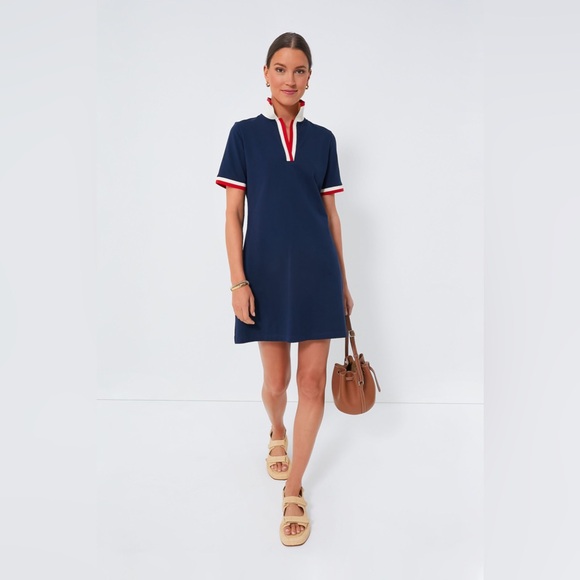 Tuckernuck Dresses & Skirts - Tuckernuck Navy Polo Shift Dress with Red and White Trim